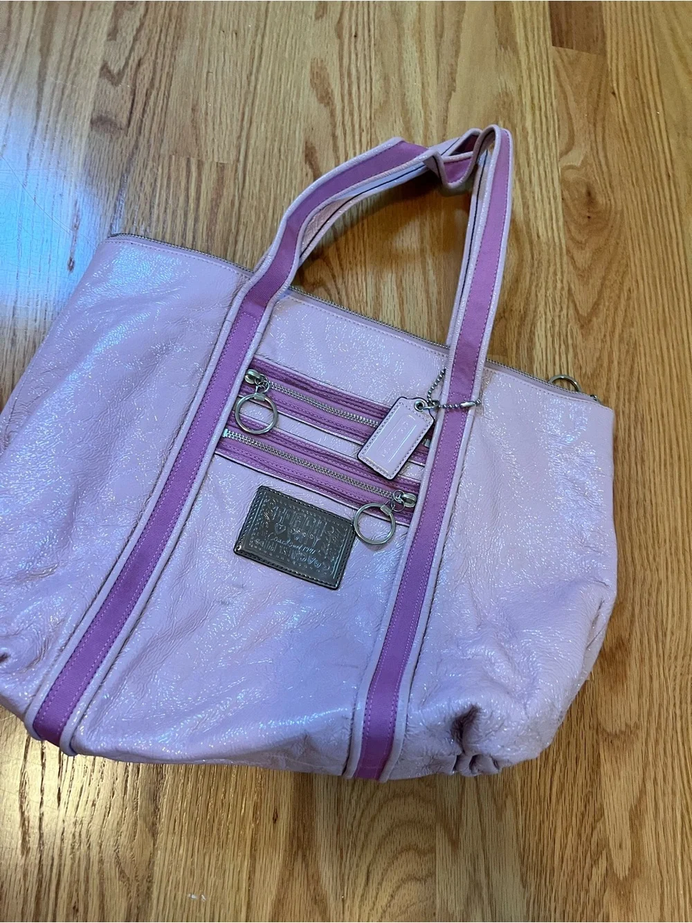 Coach Poppy Y2K Vintage Rose Patent Leather Tote